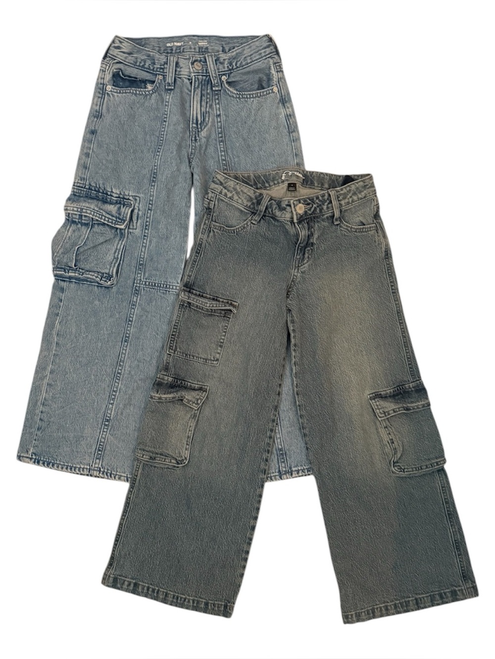 Girls Baggy Cargo Jeans Bundle of 2 Size 8 - Picture 2 of 5